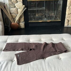 Coach Wool Blend Knit Brown Scarf One Size